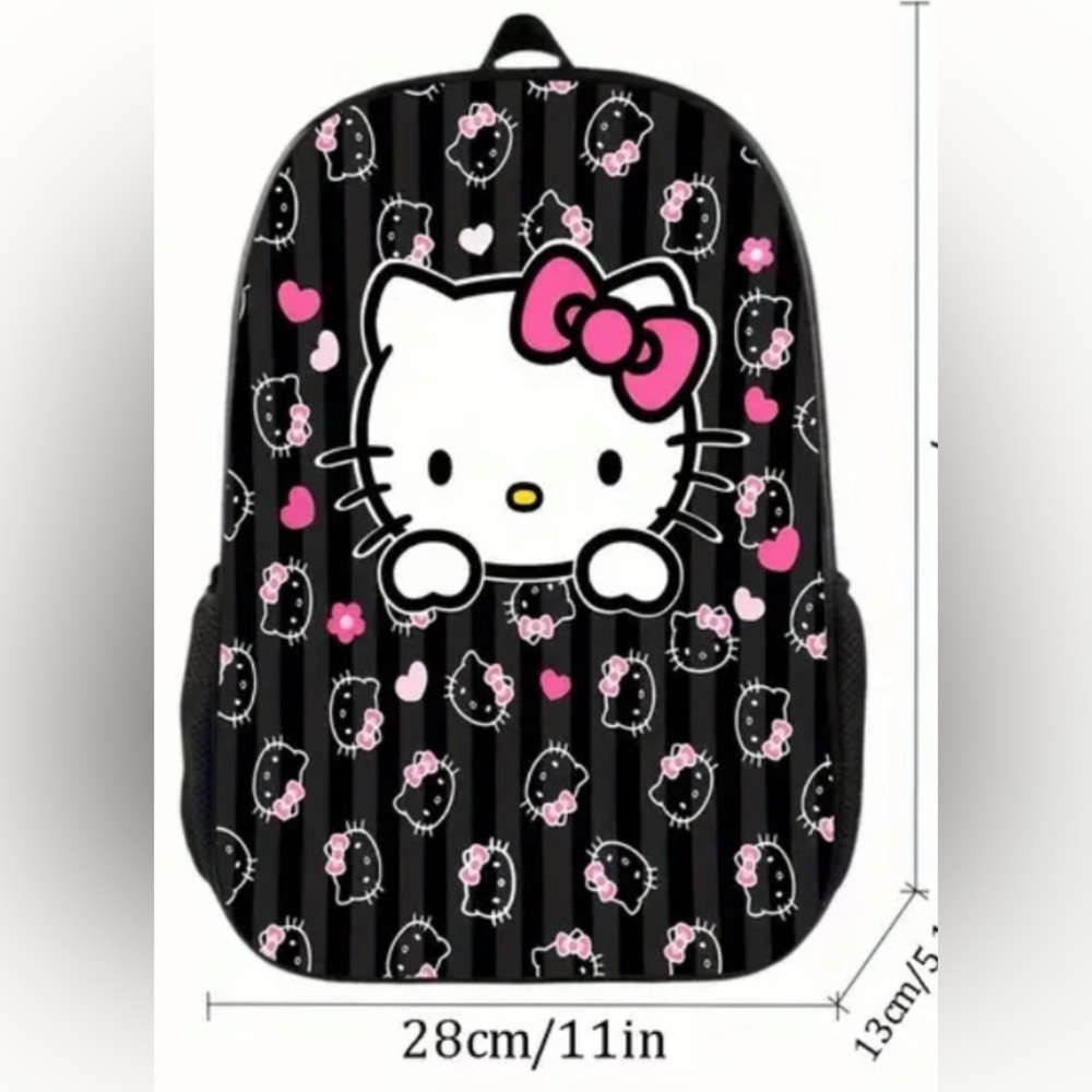 Sanrio Hello Kitty Backpack Bookbag black & pink New